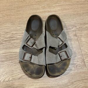 Betula Birkenstocks, tan suede